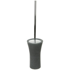 Toilet Brush Holder, Free Standing, Black, Made From Stone